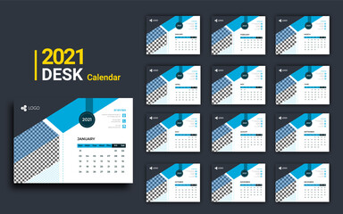 Desk calendar 2021 Premium Vector, Desk calendar for 2021