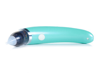 Baby electric nasal aspirator on white background isolation