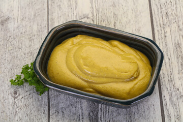 Mustard sauce in the bowl