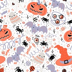 halloween seamless pattern