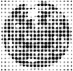 Halftone dots in circle form. round logo . vector dotted frame . design element