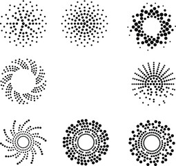 Halftone dots in circle form. round logo . vector dotted frame . design element