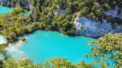 The stunning Plitvice Lakes National Park, Croatia. Unique blue lakes. Natural beauty