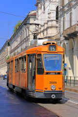 Fototapeta na wymiar Tram a Torino