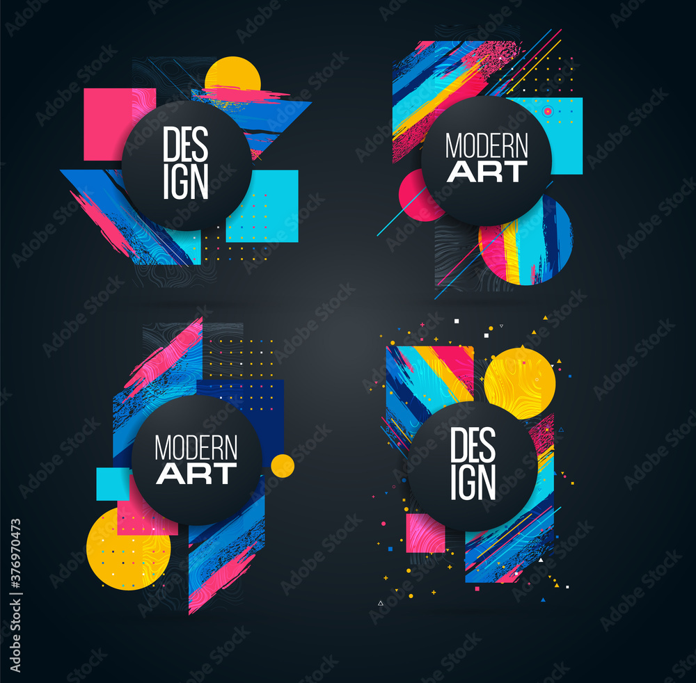 Poster vector frame for text modern art graphics for hipsters