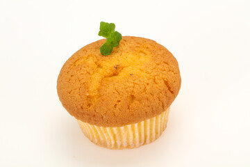 Sweet tasty muffin served mint