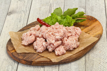 Homemade pork minced meat for cooking