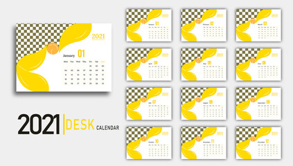 Desk calendar 2021 Premium Vector, Desk calendar for 2021