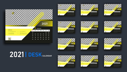 Desk calendar 2021 Premium Vector, Desk calendar for 2021