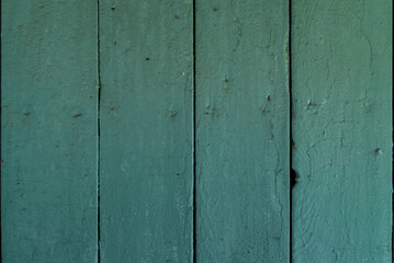 Dark green wood texture background. Surface with old natural pattern