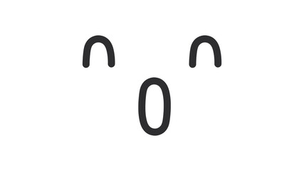 Surprised emoticon icon Isolated on white background. Emoji face. Vector illustration
