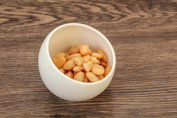 White beans kidney in the bowl