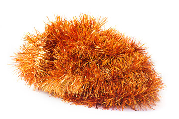 Christmas tinsel, orange.