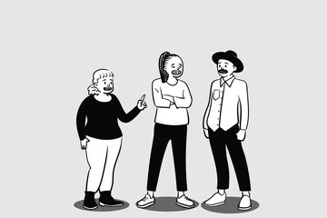 vector of people chatting with their friends