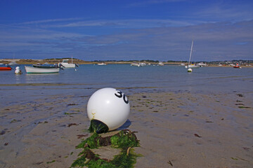 Bretagne, l'Ile Grande, port à marée basse