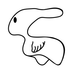 The doodle monster with wings and horns is smiling sweetly. 