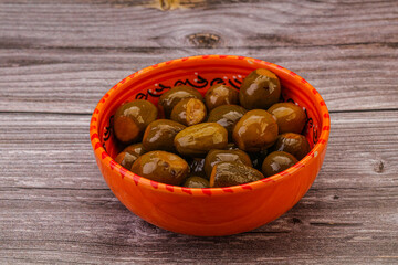 Marinated feijoa in the bowl