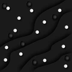 Banner with black and white circles. Vector color illustration