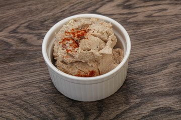 Herring butter spread in the bowl