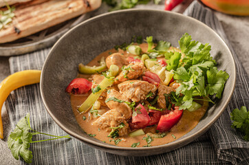 Spicy curry with meat and vegetable