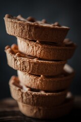 Oriental cinnamon cookies on the table in a stack