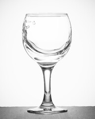 transparent empty glass on a white background
