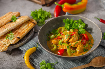 Spicy curry with meat and vegetable