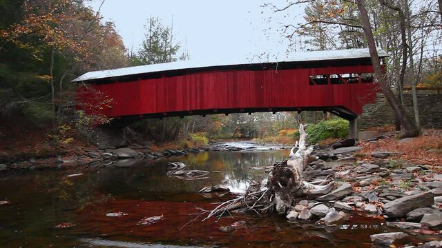 View of Josiah Hess Covered Bridge in Pennsylvania, United States