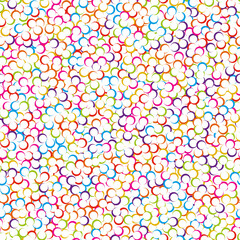 Seamless pattern of repeating multi-colored circles.