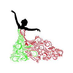 vector illustration of a dancing girl