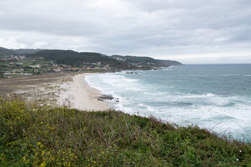 Fototapeta na wymiar view of the beach of Barrañan, Galicia, on the atlantic coast