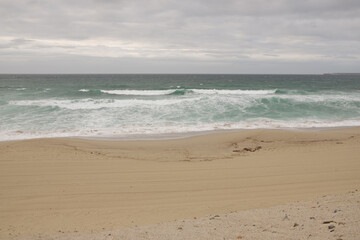 waves on the beach on the atlantic ocean, Arteixo, Galicia