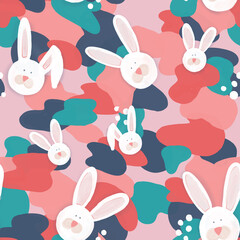 Seamless Bunny Pattern for Easter, Surface pattern, children