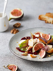 Beetroot and fig salad on a plate