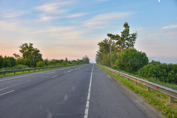 empty road in the early morning