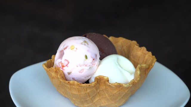 spinning ice cream on cone