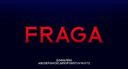 Fraga, an elegant alphabet font and number. Premium uppercase fashion Design typography. vector illustration	