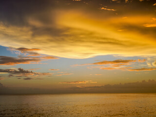 Colorful sunset sky over the Gulf of Mexico from Caspersen Beach in Venice Florida USA