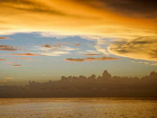 Fototapeta premium Colorful sunset sky over the Gulf of Mexico from Caspersen Beach in Venice Florida USA