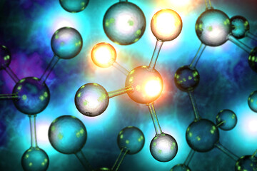 Atomic Particle 3D Illustration