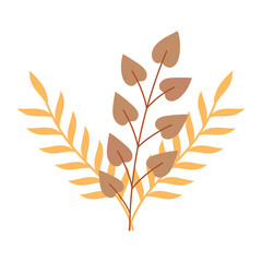 Fototapeta premium autumn branches foliage leaves isolated icon style