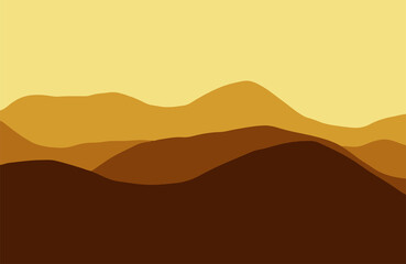 Fototapeta na wymiar Mountains in the haze at sunset - Vector illustration