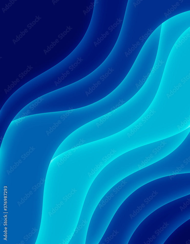 Poster abstract illustration with waves. curve lines.