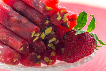 Traditional Turkish Delight. Clean background, traditional presentation.