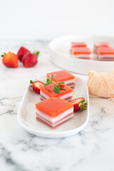 Strawberry Gelatin Squares 