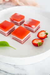 Strawberry Gelatin Squares 