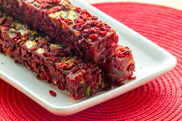 Traditional Turkish Delight. Clean background, traditional presentation.