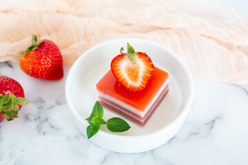 Strawberry Gelatin Squares 