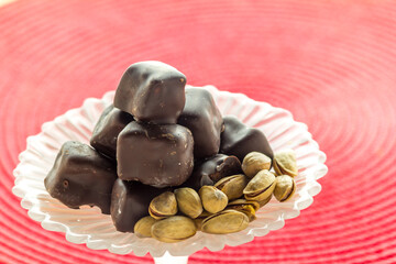 Traditional Turkish Delight. Clean background, traditional presentation.