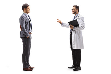 Professional young man and a doctor having a coversation